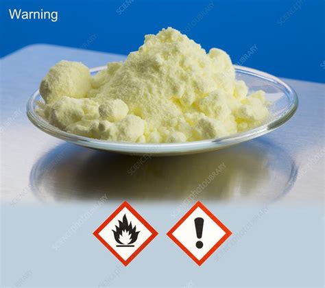Check spelling or type a new query. Flowers of Sulphur with hazard pictograms - Stock Image ...
