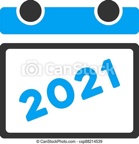 Plano Calendario Vector 2021 Icono Calendario Aislado Vector 2021 Ilustración Fondo