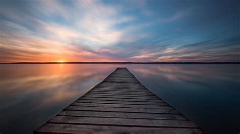 2560x1440 Lake Pier Evening Sunset 5k 1440p Resolution Hd 4k