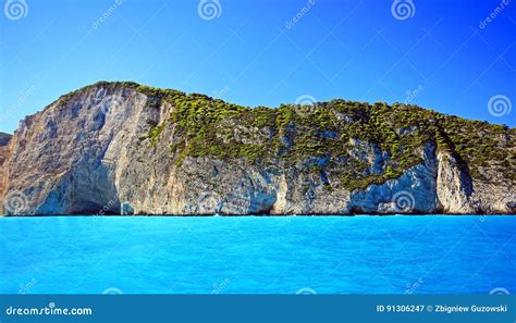 Navagiostrand Op Het Eiland Van Zakynthos Griekenland Stock Afbeelding