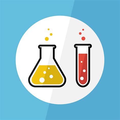 Chemical Substance In Flask And Test Tube Flat Design Scientific