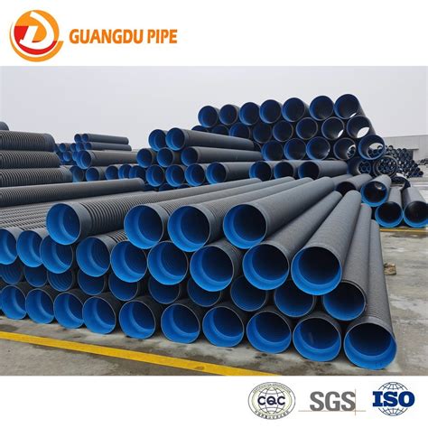 High Quality Black 500mm Sn8 Hdpe Double Wall Corrugated Pipe China
