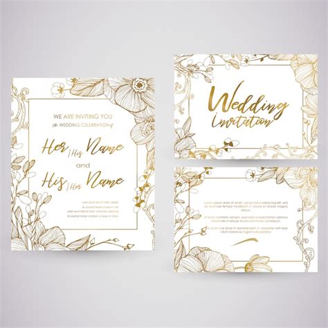 Golden Wedding Card Vector Premium Download