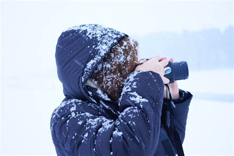 Free Images Person Snow Cold Woman Camera Photographer Photo