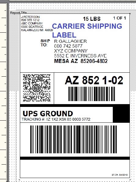 Ups means united parcel service general services. Ups Label Template | printable label templates