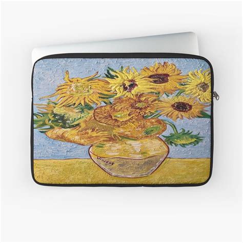 Replication Of Van Goghs Sunflowers By Rachael Garcia Laptop Sleeve By
