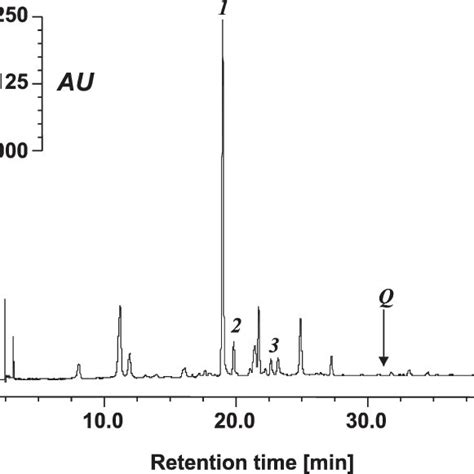 Exemplary Chromatogram Of The Leaf Extract Obtained At 200 1C The
