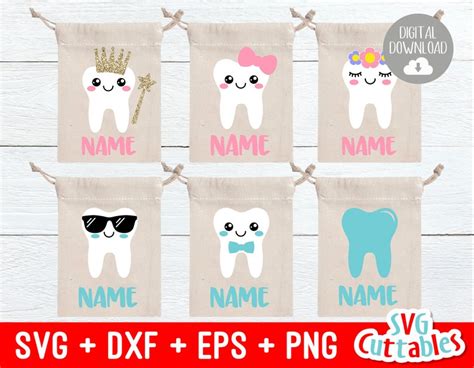 Tooth Fairy Bag Design Bundle Svg Dxf Eps Tooth Pouch Etsy