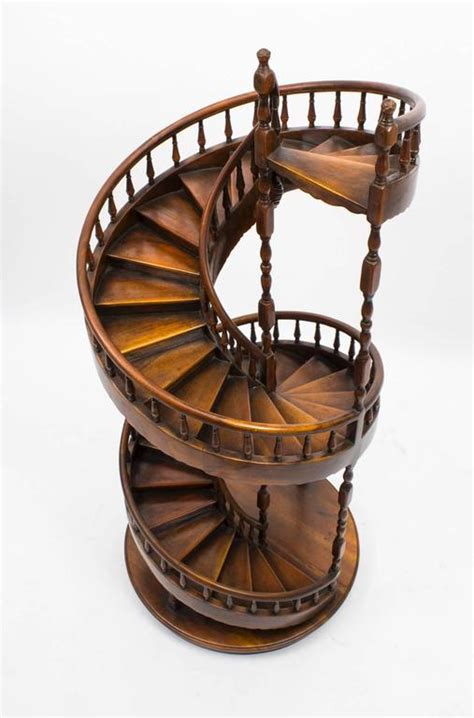 Vintage Mahogany Architectural Model Spiral Staircase At 1stdibs