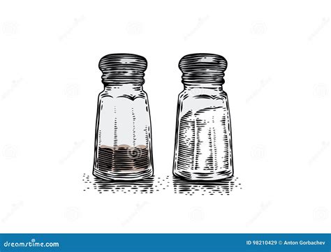 Glass Salt And Pepper Shaker Vector Illustration