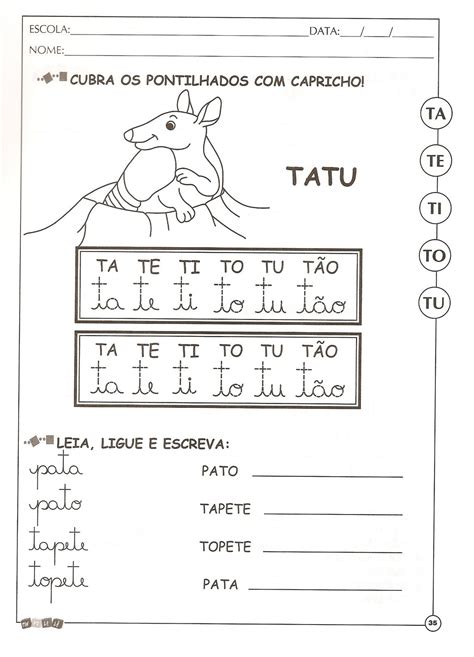 Atividades Com Ta Te Ti To Tu