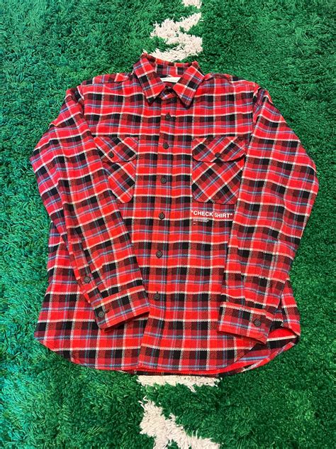 Off White Off White Red Check Flannel Longsleeve Grailed