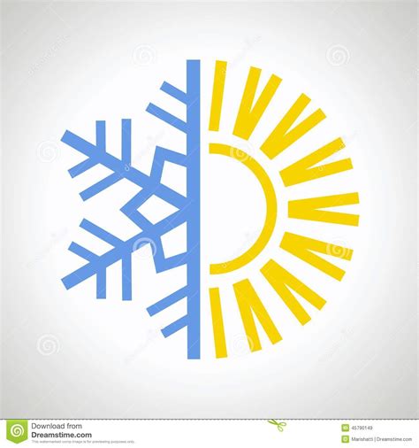 Sun And Snowflake Icon Stock Vector Illustration Of Wind 45790149