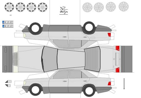 Sp Papel Modelismo Papercraft Mercedes Benz W Paper Car