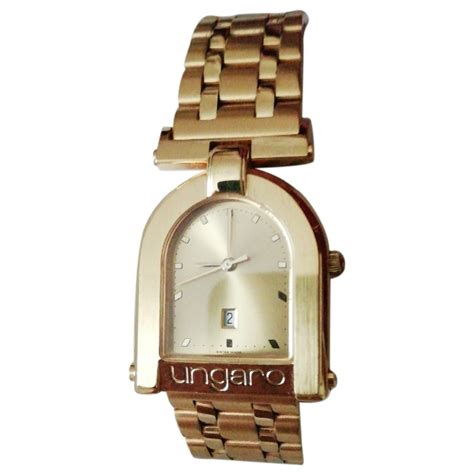 Pre Owned Emanuel Ungaro Gold Steel Watch Modesens