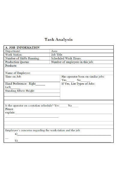 FREE 11 Sample Task Analysis Templates In PDF MS Word