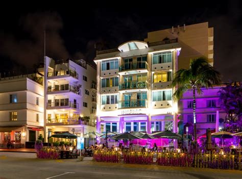 Neon Historic Art District Miami Beach Fl Ocean Drive Restaurants Editorial Stock Image Image