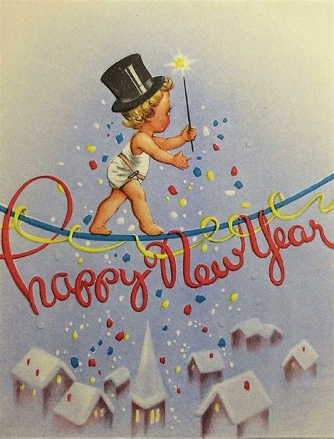 A Collection Of 30 Lovely Vintage New Year Cards Vintage Happy New Year Vintage Holiday Cards