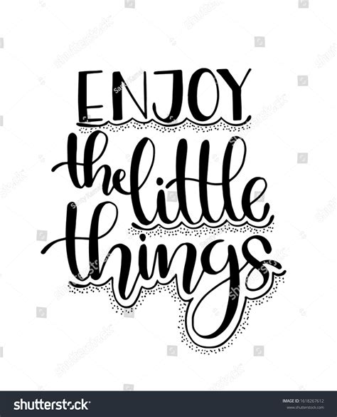 Enjoy Little Things Hand Drawn Inspirational Stock Vector Royalty Free