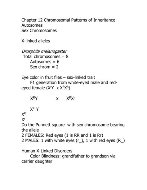 chapter 12 chromosomal patterns of inheritance