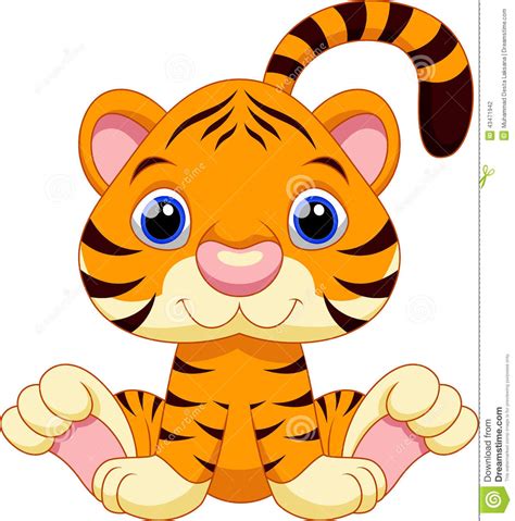 Cute Tiger Cartoon Stock Illustration Image 43471942