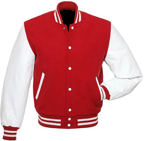 Red Letterman Varsity Baseball Wool Jacket Jackets Maker