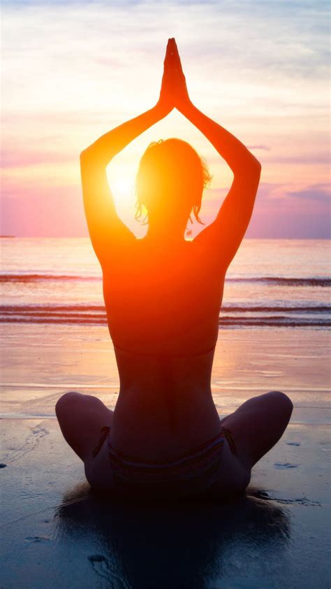 Yoga Beach Sunset Wallpaper Hd