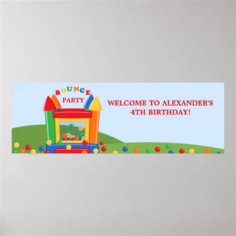 Bounce House Birthday Party Banner Poster