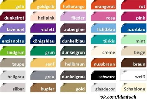 Los Colores En Alemán Alemán Aprender Alemán Idioma Alemán Y