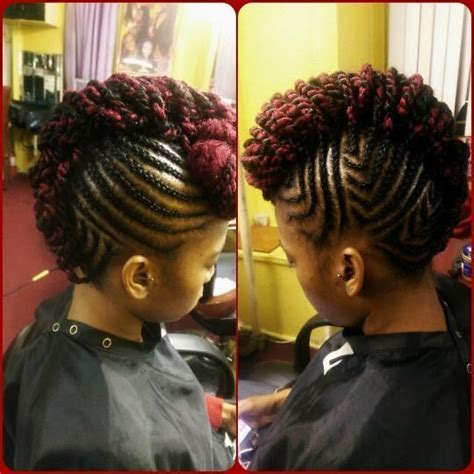 There are curly mohawks, frohawks, and even braided mohawks. Updo braided Mohawk hairstyle for black women | Braids for ...