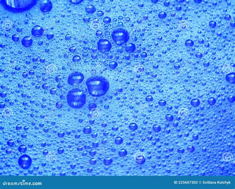 Blue Water With Foam Bubbles Background Foam Bubble Dishwashing Liquid