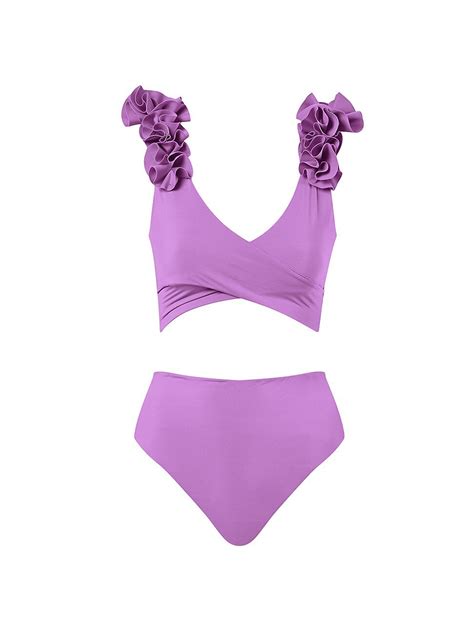 maygel coronel ceres ruffle bikini set radiant viola editorialist