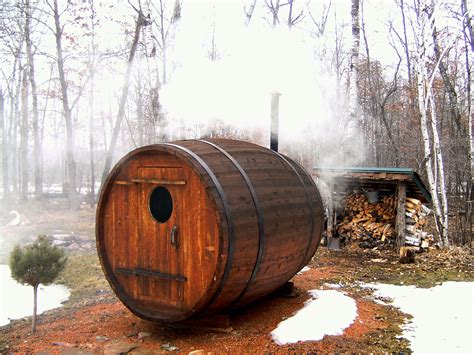 With 6'8 diameter x 67 inside length this sauna will comfortably seat 4 adults. Our barrel sauna at work. Life is good. | Barrel sauna ...