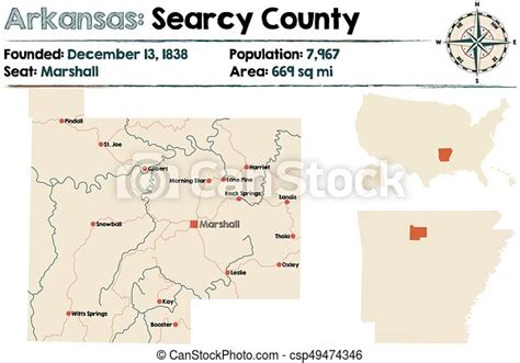Arkansas Searcy County Map Large And Detailed Map Of Arkansas