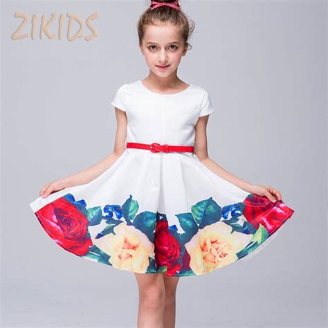 Buy Girls Summer Dress Cute Casual Print Flowers Girl