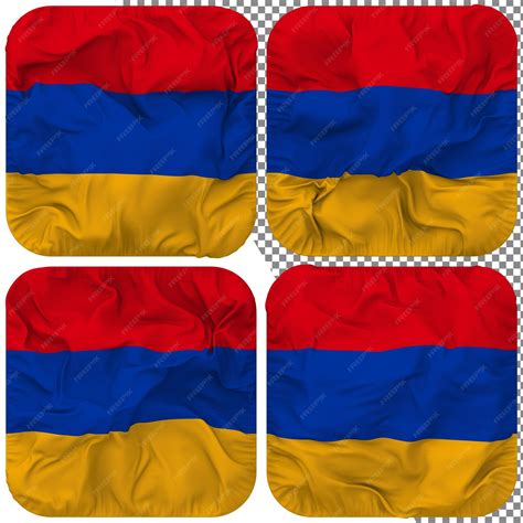 bandera de armenia forma de escudero aislada diferentes estilos de ondulación textura de