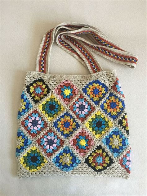 Crochet Granny Squarebag Handmade Art Pursephoto Proppouch