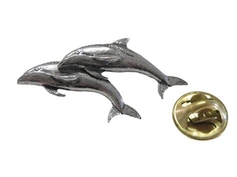 Pair Of Dolphins Lapel Pin
