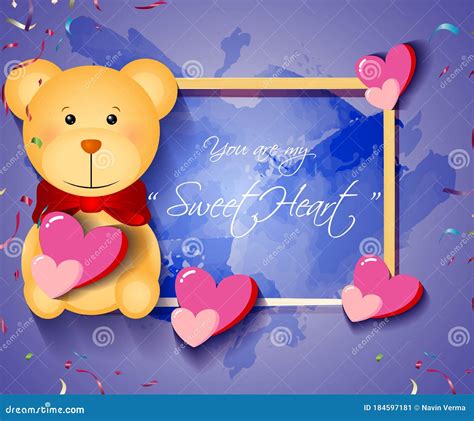 Vector Illustration Greeting Card With Message You Are My Sweetheart