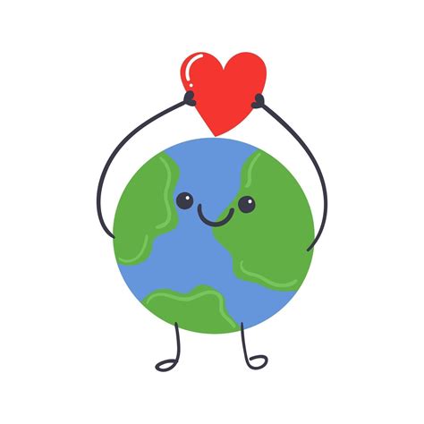 Dibujado A Mano Planeta Tierra Con Corazón En Tus Manos Amo Nuestro