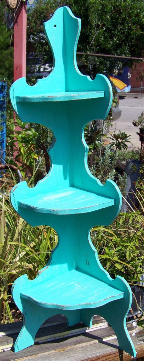 Ridgeway corner wall shelf if you are looking for interesting solutions for your home, this beautiful shelf in an interesting design looks very impressive. Vintage Mid Century Beachy Aqua Scrollwork Wooden Corner ...