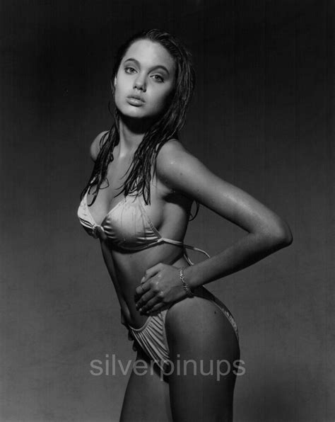 original 1990 angelina jolie wet bikini harry langdon portrait from negative silverpinups
