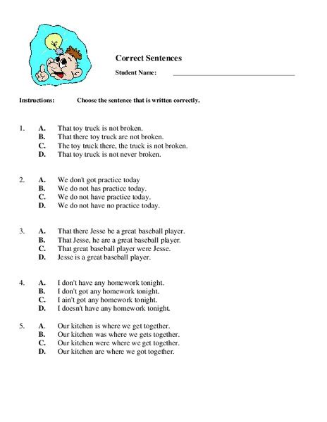 Correct Sentences Worksheet For 2nd 3rd Grade Lesson Planet