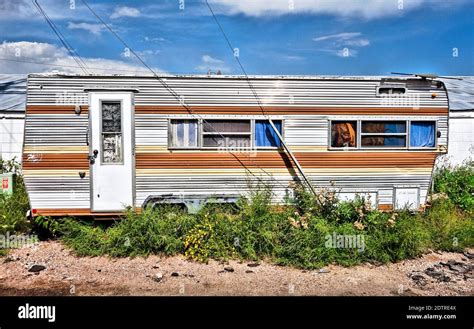 A Shot Of An Abandoned Mobile House Stock Photo Alamy