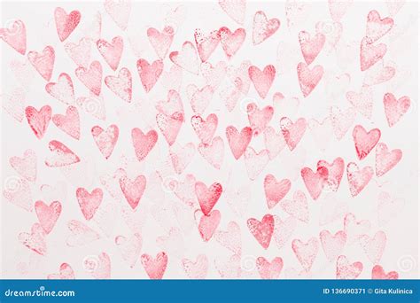 Abstract Watercolor Heart Background Concept Love Valentine Day