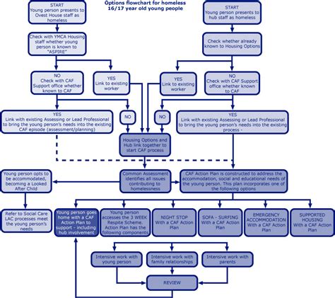 Options Flowchart For Homeless 1617 Year Old Young People