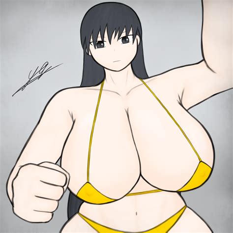 Rule 34 1girls Armpit Crease Azumanga Daiou Black Eyes Black Hair Breasts Dominant Female