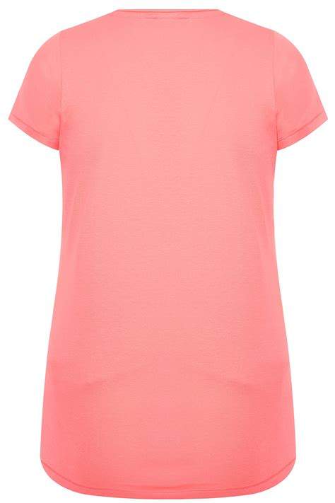 coral pink v neck plain t shirt yours clothing