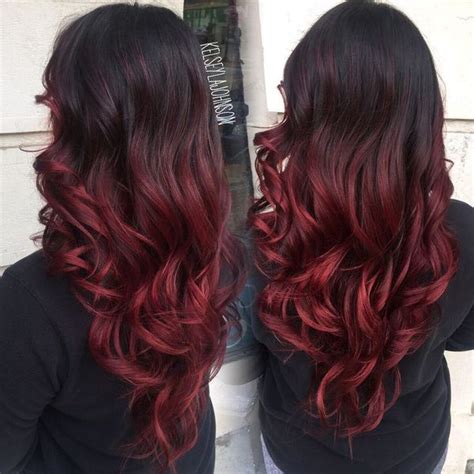 Hair is darker at the roots and becomes lighter at red curly hair is best for showing off this red blonde ombre haircolor since curls can show off all of the shades going on in your hair. 32 Best Red Ombre Hair Color Ideas