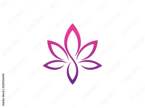 Vecteur Stock Lotus Flower Logo Template Design Emblem Symbol Or Icon